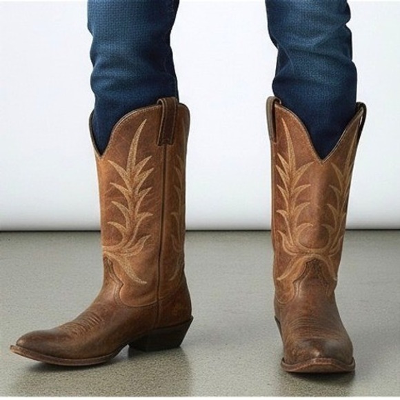 Nocona Boots Other - Nocona Mens Brown Leather Cowboy Boots 9.5 Distressed Western Pointed Mid Calf